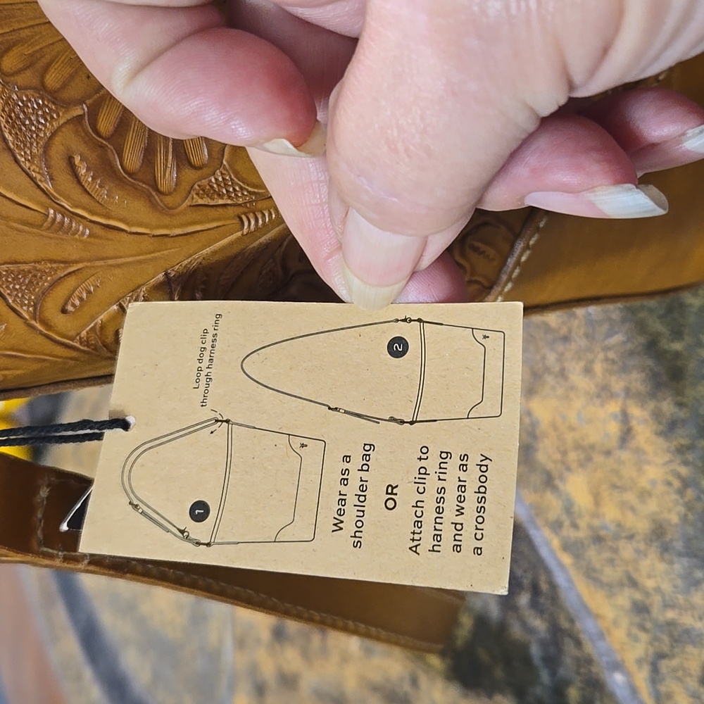 Frye Melissa Hand Tooled Leather Crossbody - Picture 5 of 7